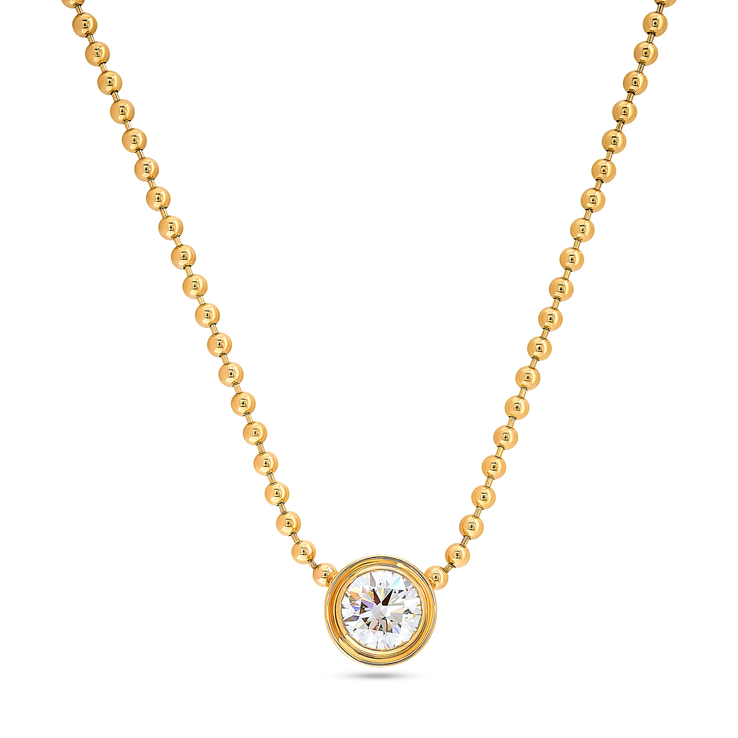 Audrey Round Double Bezel Necklace