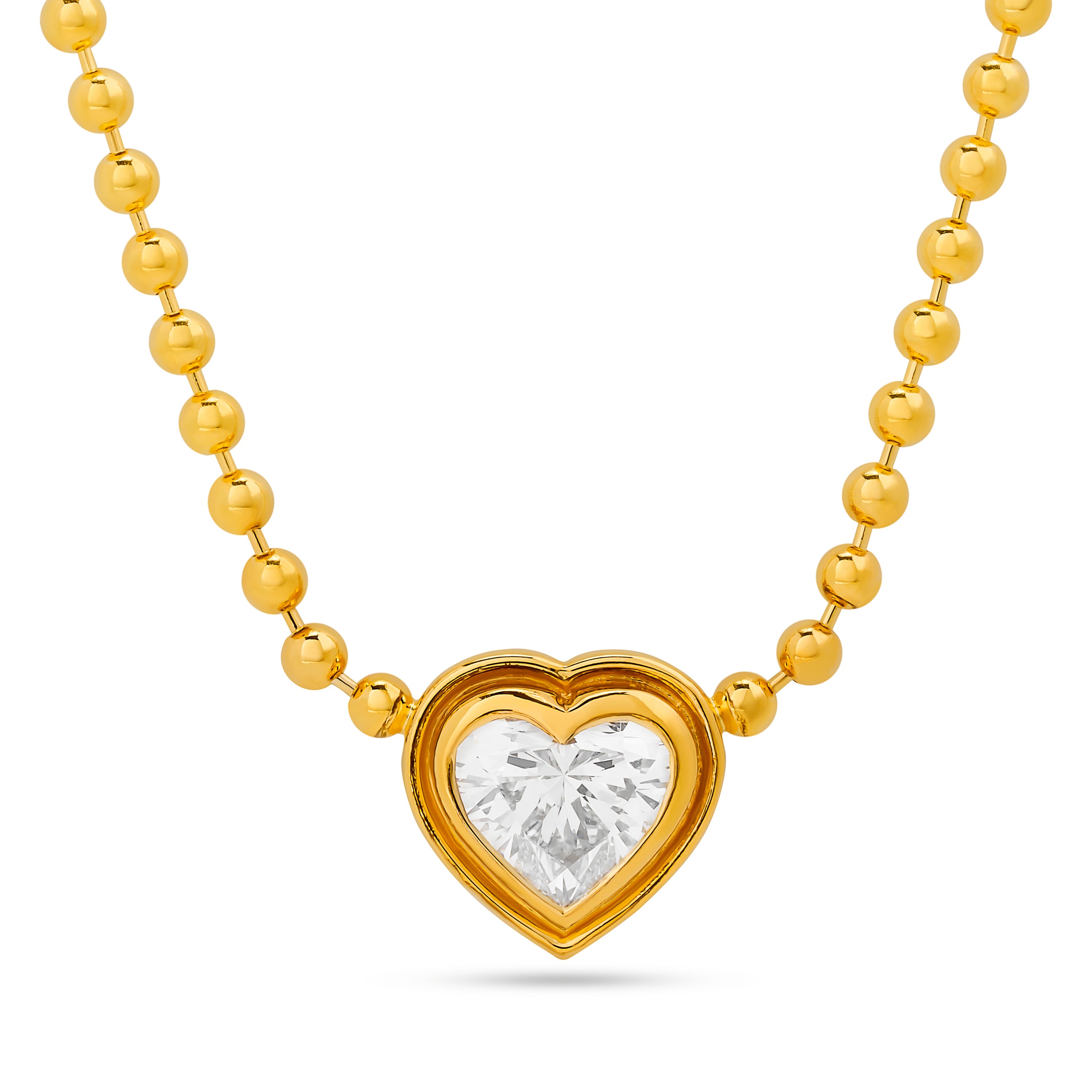 Audrey Heart Double Bezel Necklace