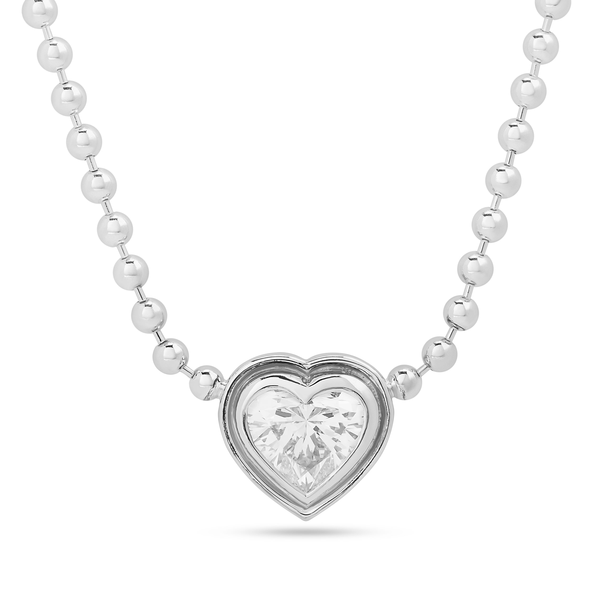 Audrey Heart Double Bezel Necklace