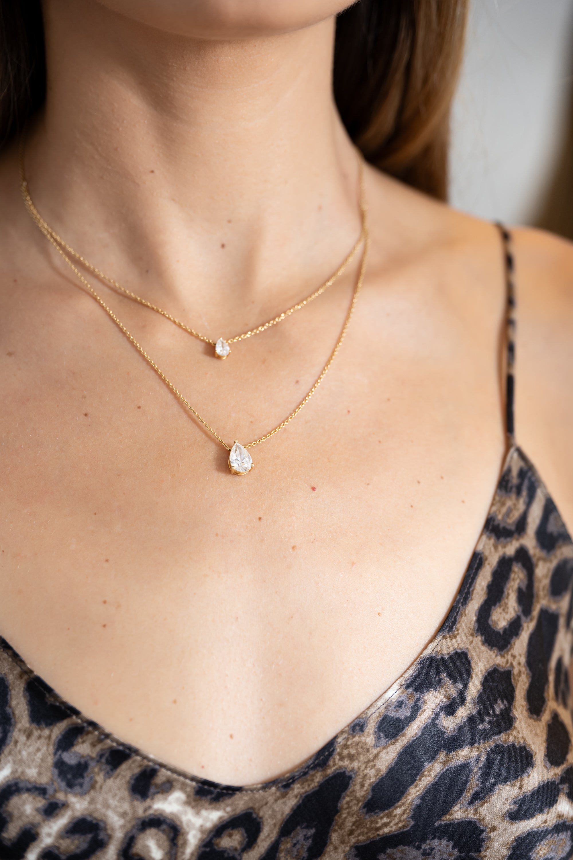 Parallel Pear Necklace