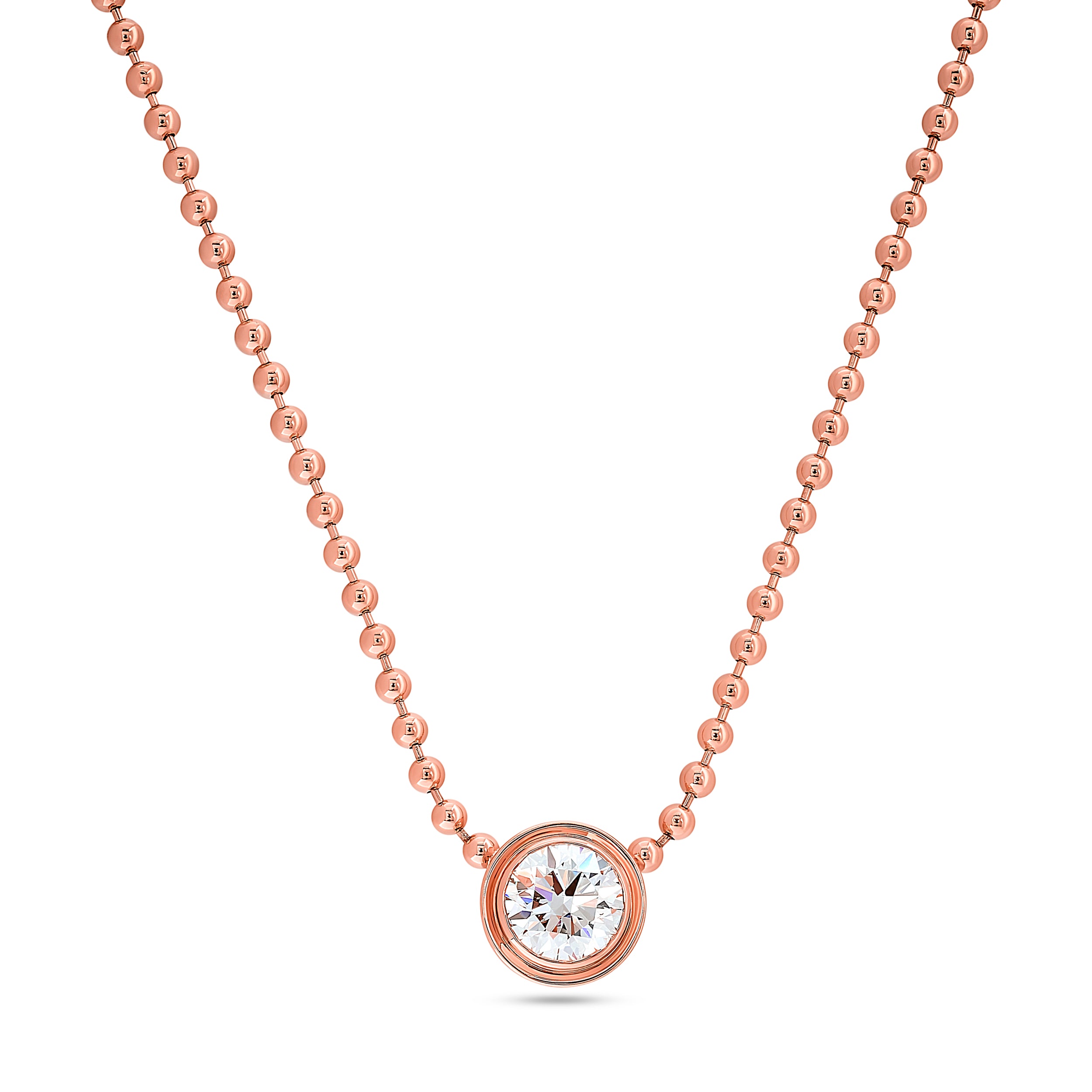 Audrey Round Double Bezel Necklace